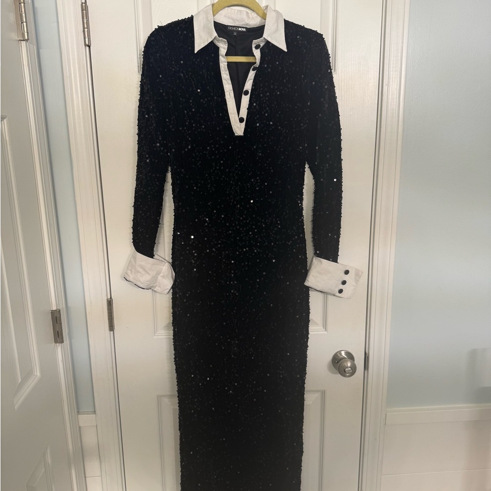 Elegant Black Sequin Dress formal
